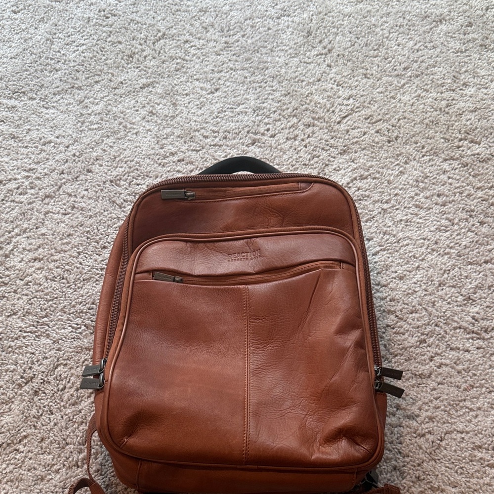 Leather Travel Backpack in Brown